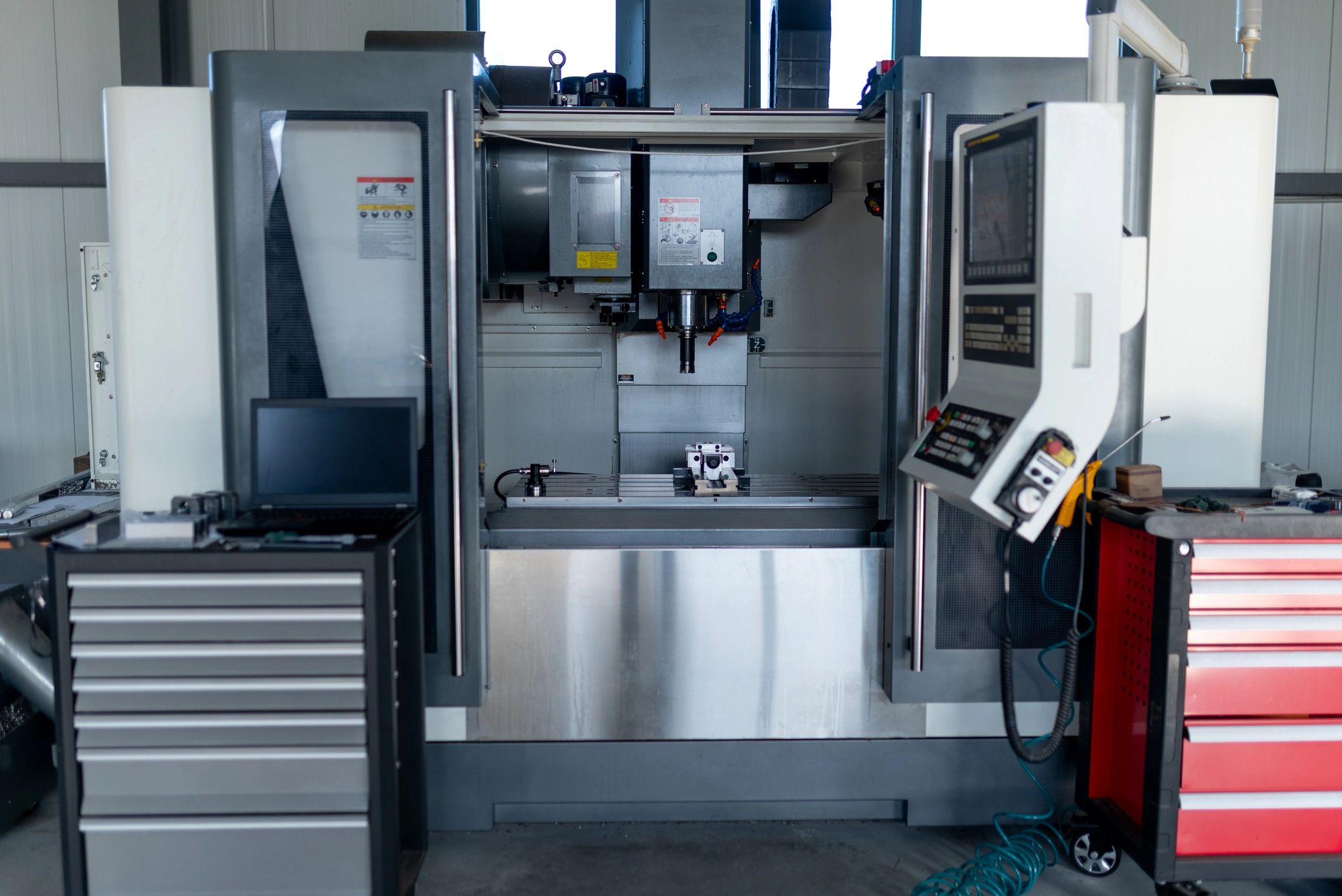 CNC machining equipment in an industrial shop